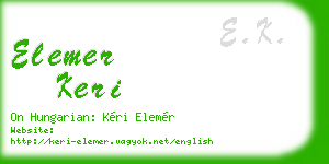 elemer keri business card