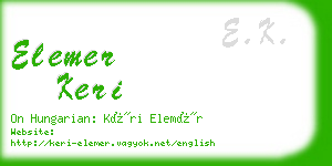 elemer keri business card